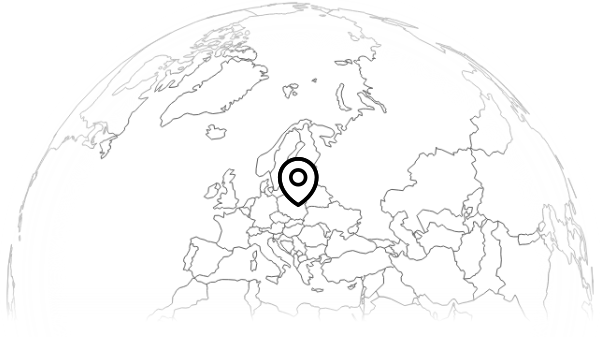 Our office location shown on globe map